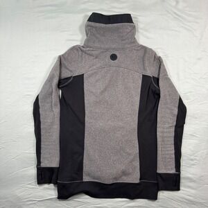 Lululemon Womens Post Chaturanga 1/2 Zip Pullover Fleece Grey Black Sz L